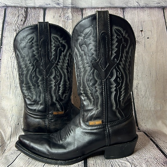 Men’s Soto western cowboy boots, black, size 7.5. In excellent condition - Picture 4 of 12